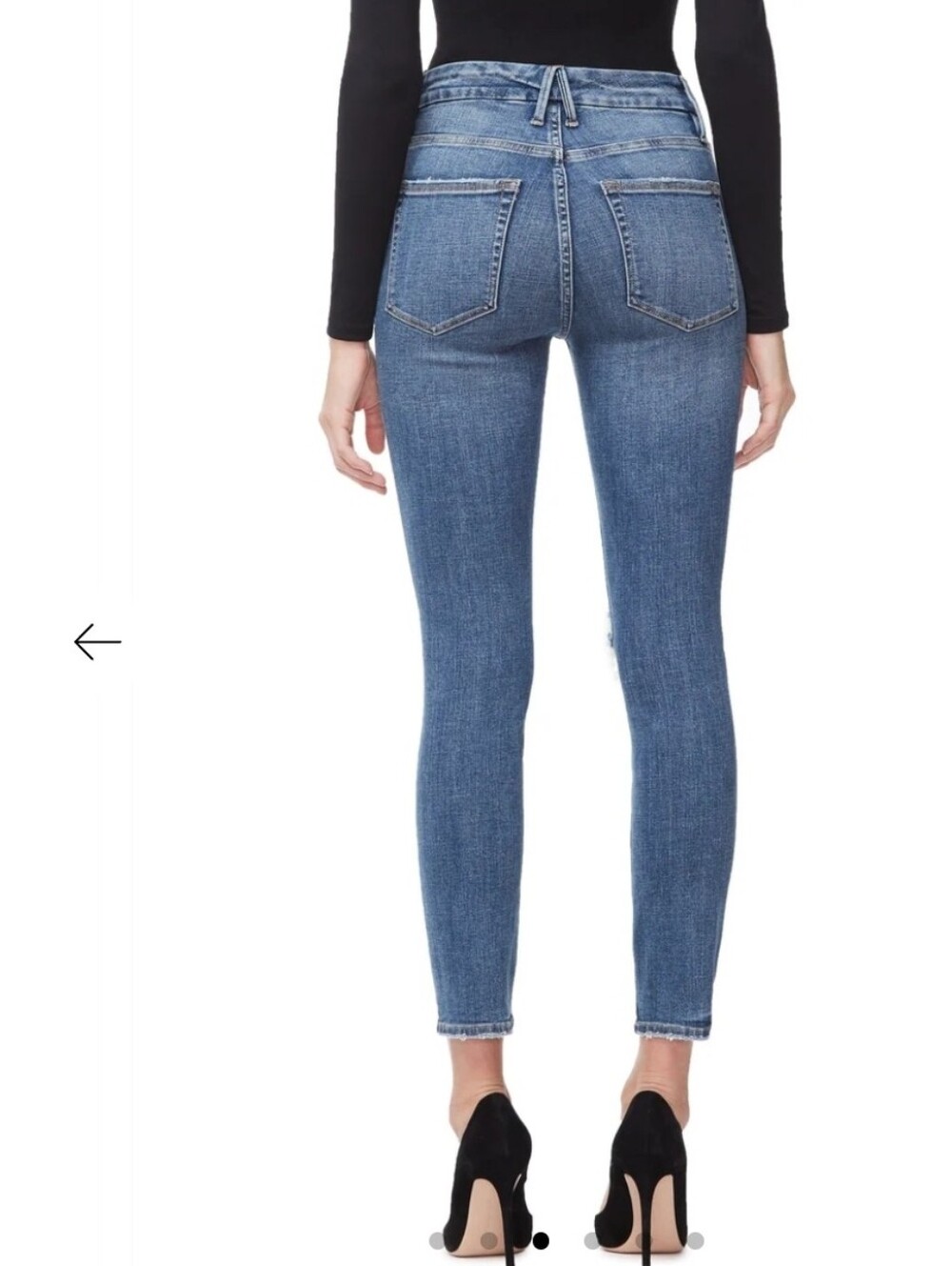 ❤️ GOOD AMERICAN HIGH RISE SKINNY JEANS, DISTRESSED, 6 (28) - Picture 3 of 10
